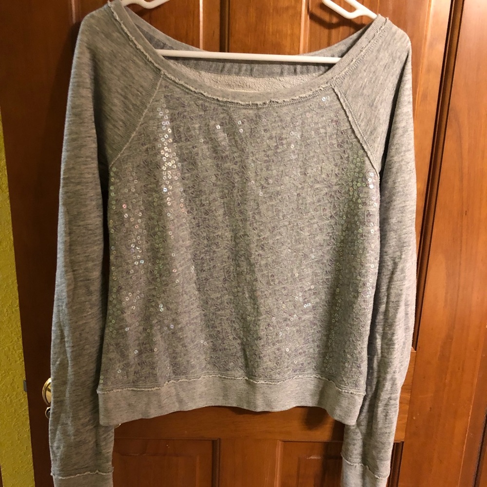 Grey sequin sweatshirt